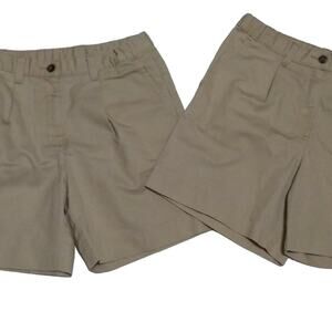 Set of 2 Khaki Uniform Shorts by Ruling Class Girls Size 14 Adjustable Waistband